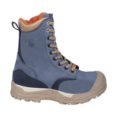 Steel toe and plate Waterproof 8" boot Blue