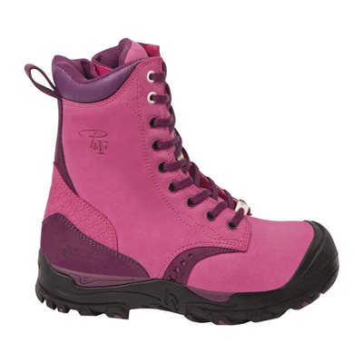 Steel toe and plate Waterproof 8" boot Pink